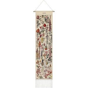 Vintage 52 X 13 Inch Long Vertical Wall Hanging Reference Botanical Tapestry